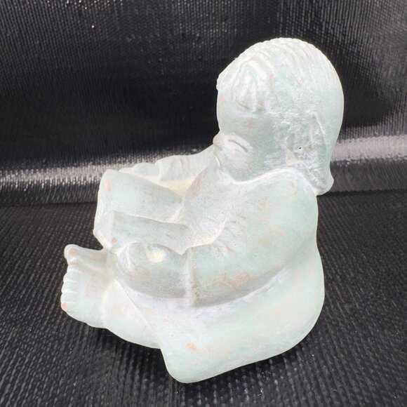 Vintage Isabel Bloom Girl Reading A Book Figurine Heavy Paperweight Figure Decor - Picture 10 of 11